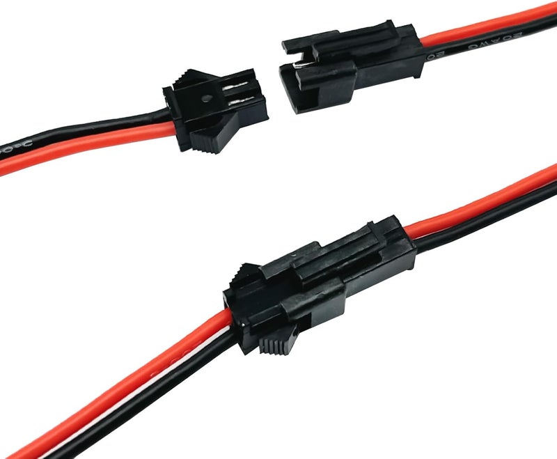 FLY RC 20 Pairs 20 AWG JST SM Plug 2Pin Male and Female Wire Connector Adapter Electrical Cable - Image 5